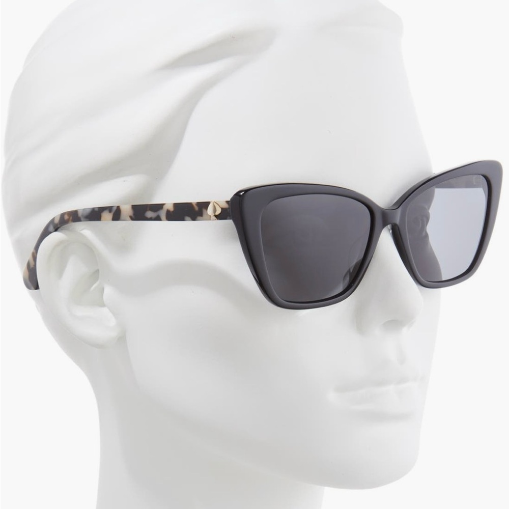 NWT Kate Spade 55mm Luca Black Cat-Eye Sunglasses